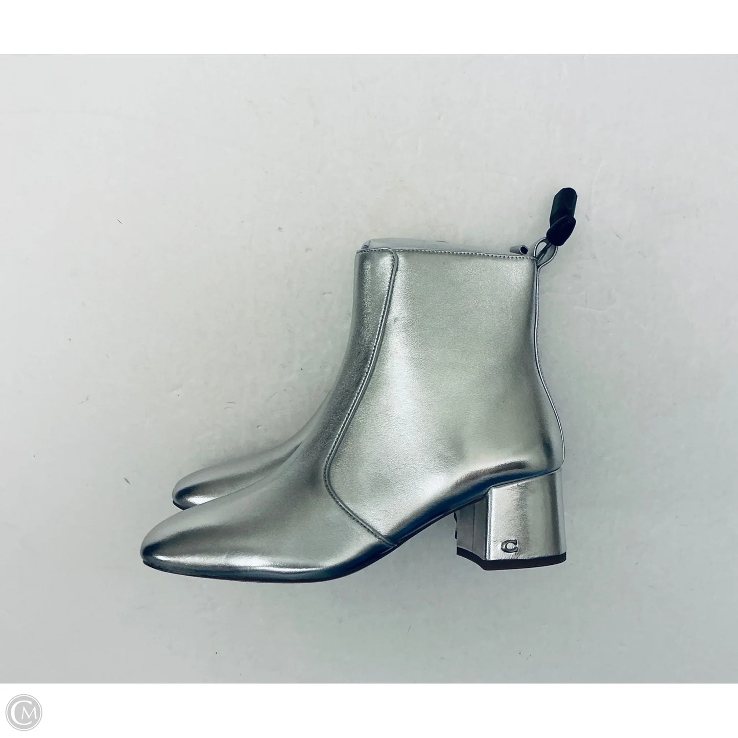 Boots Designer By Coach In Silver, Size: 8