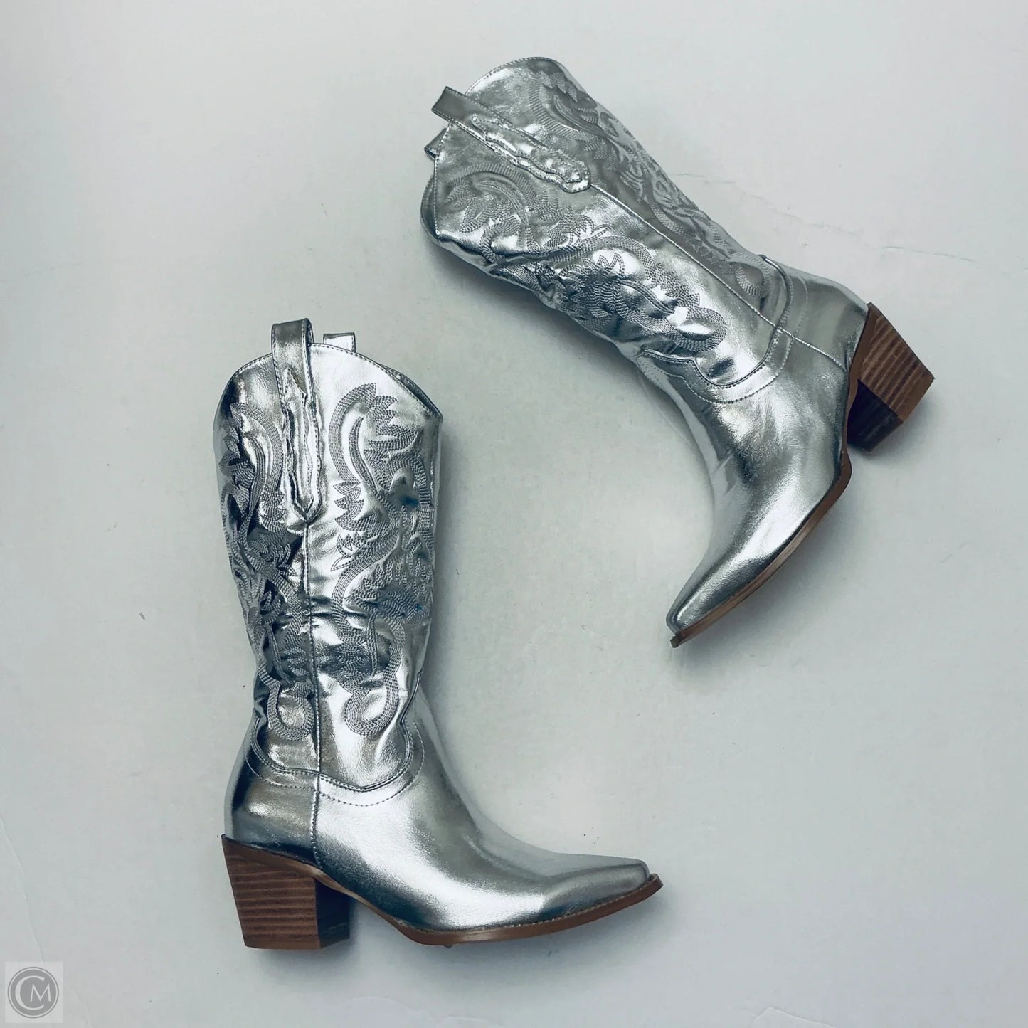 Boots Western By Cme In Silver, Size: 8