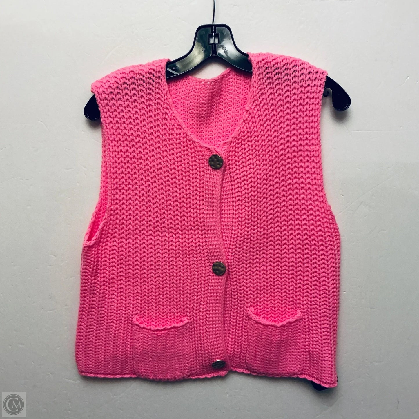 Sweater Cardigan By Clothes Mentor In Pink, Size: L