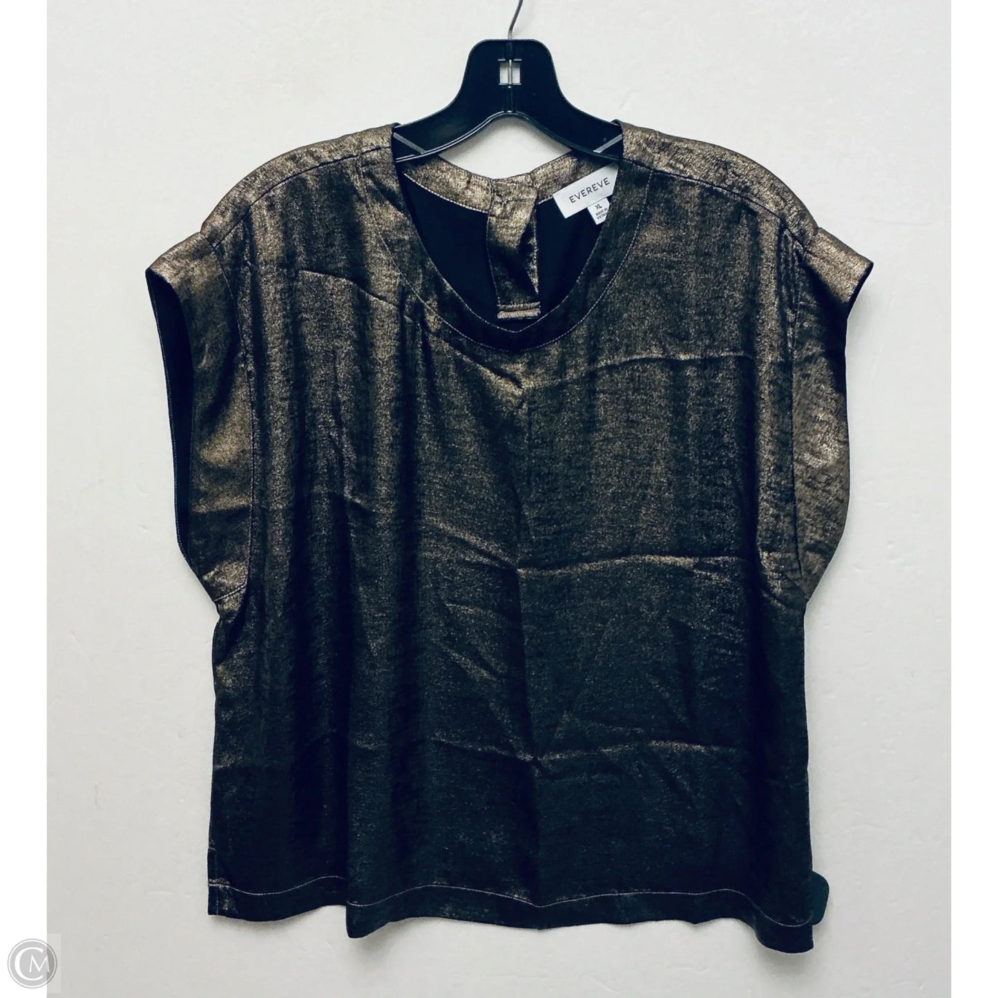 Top Short Sleeve By Evereve In Gold, Size: Xl