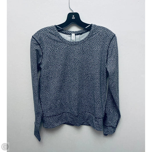 Athletic Top Long Sleeve Crewneck By Lululemon In Black & White, Size: 4