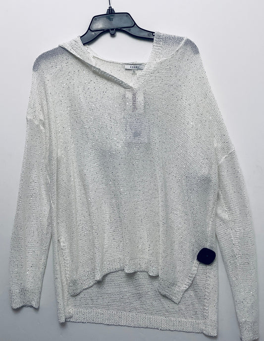 Sweatshirt Hoodie By Sioni In White, Size: L
