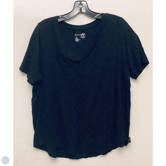Top Short Sleeve By Terra & Sky In Black, Size: Xxl