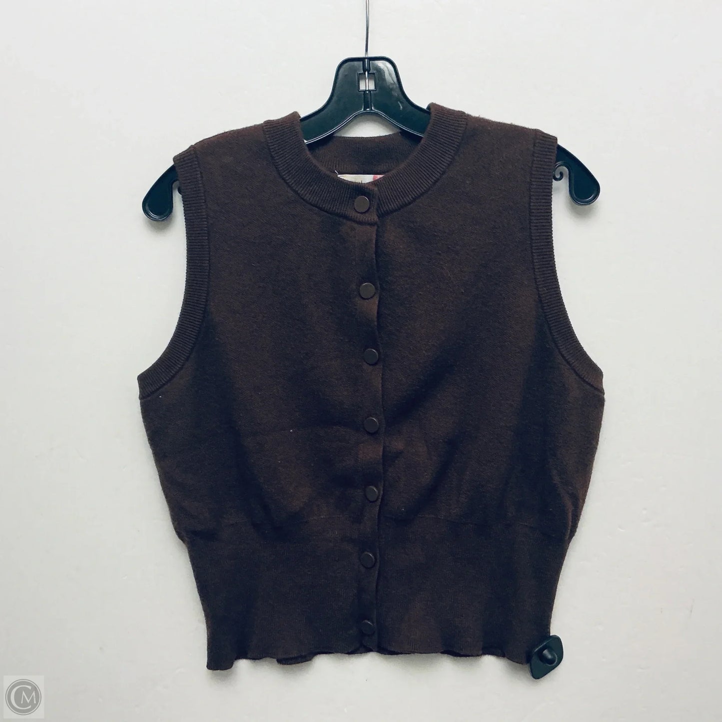 Vest Sweater By Clothes Mentor In Brown, Size: Xl