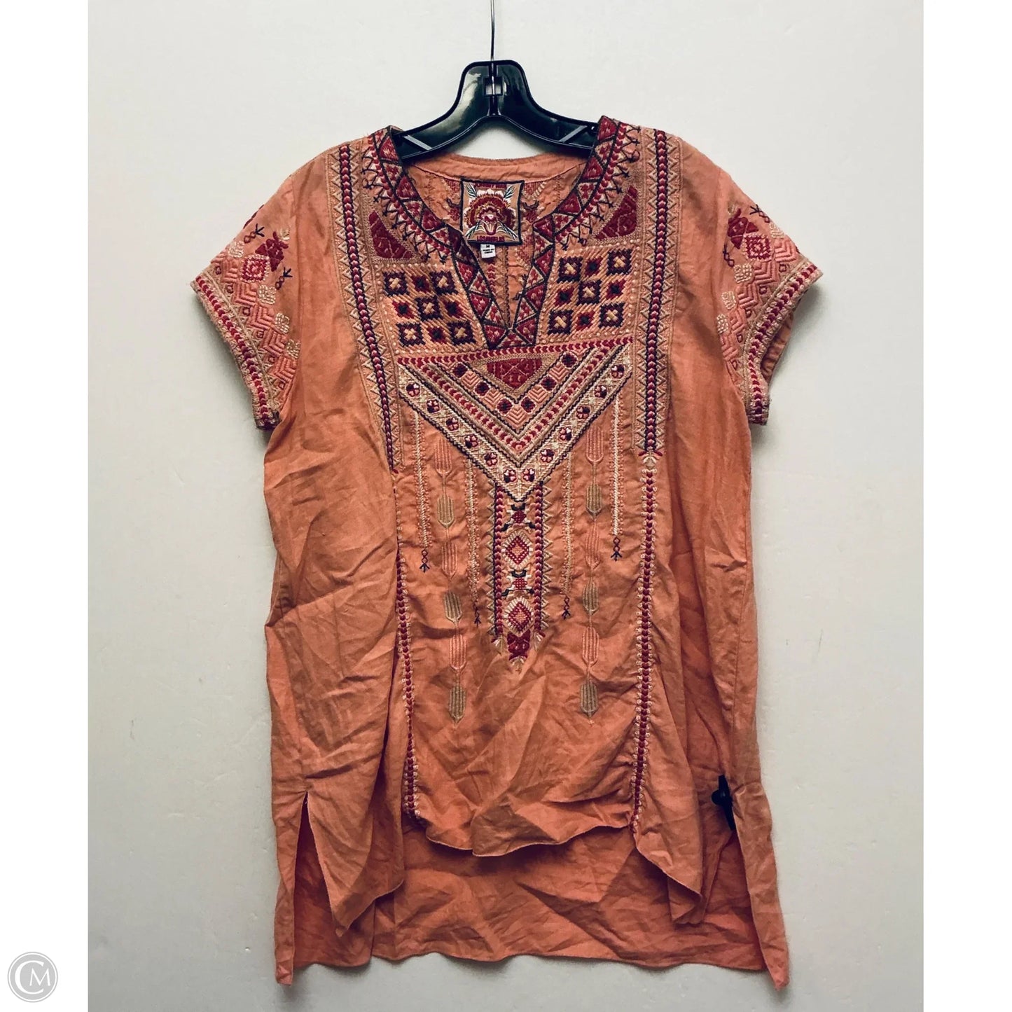 Top Short Sleeve By Johnny Was In Pink, Size: M