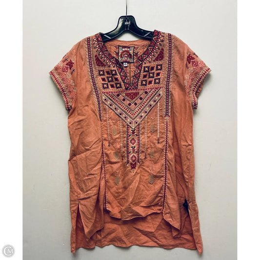 Top Short Sleeve By Johnny Was In Pink, Size: M