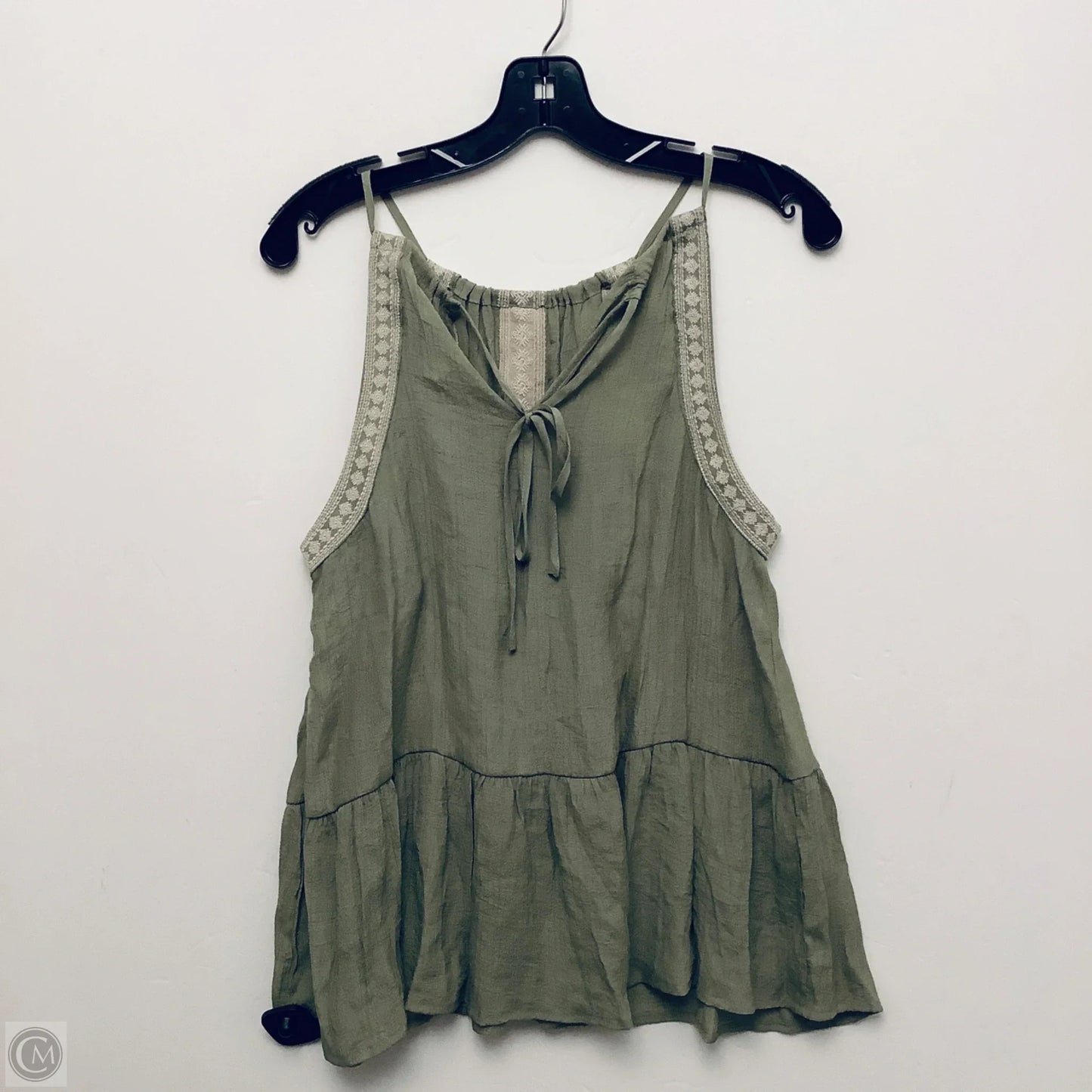 Top Sleeveless By Blu Pepper In Green, Size: M