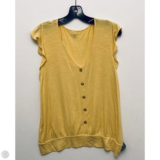 Top Short Sleeve By Loft In Yellow, Size: M