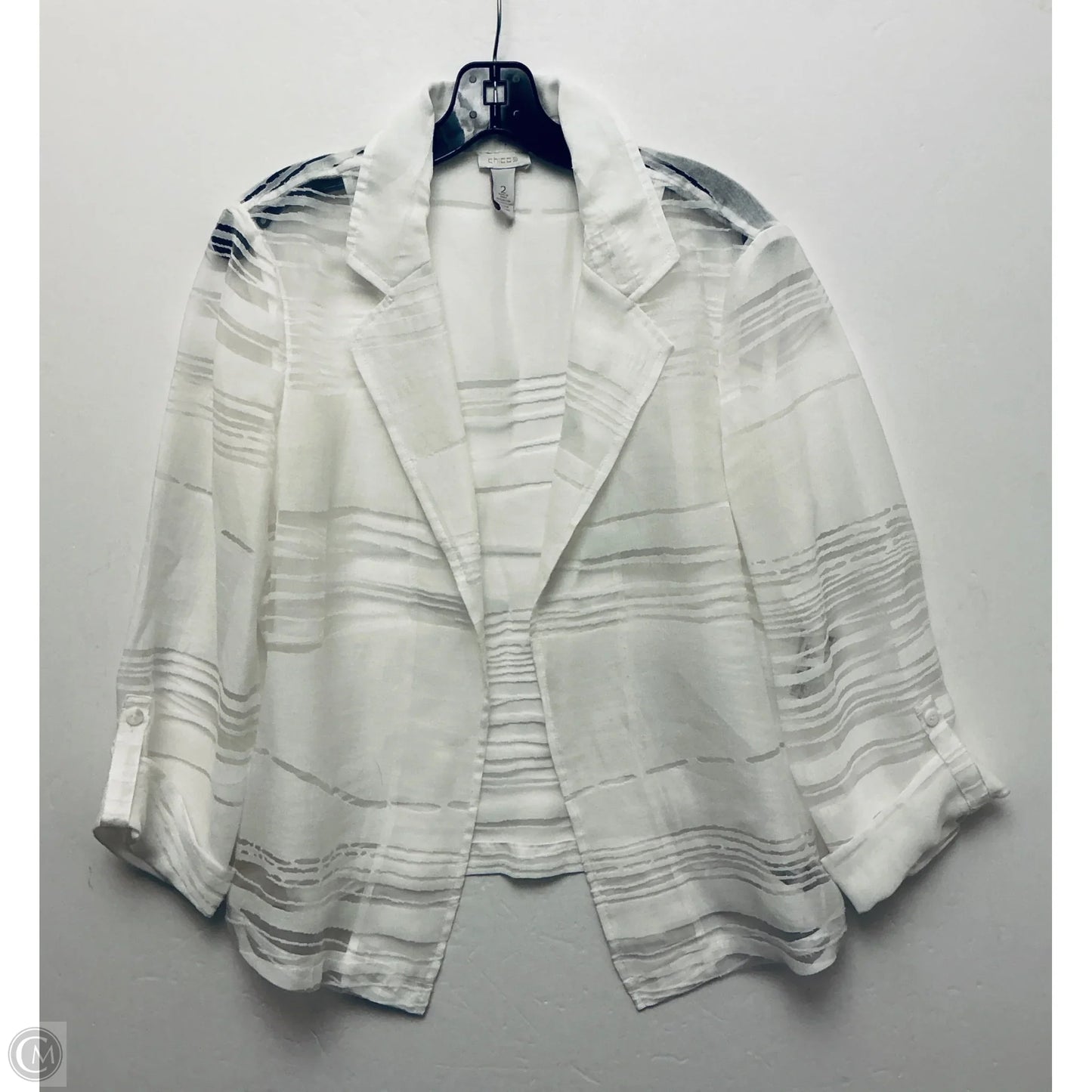 Top Long Sleeve By Chicos In White, Size: L