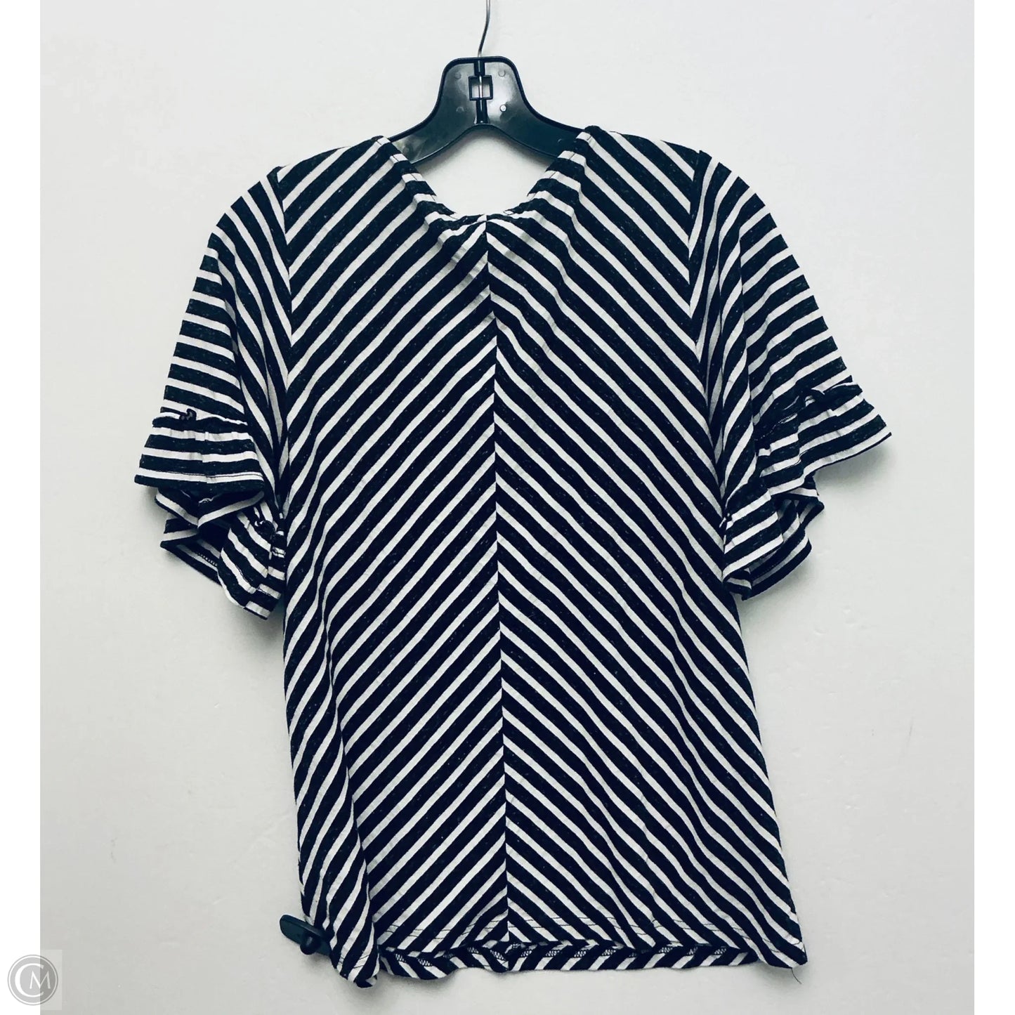 Top Short Sleeve By Bibi In Striped Pattern, Size: S