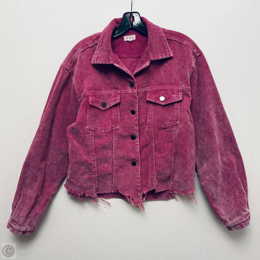 Jacket Shirt By Pol In Pink & Purple, Size: S
