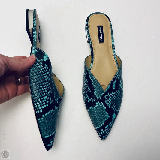 Sandals Flats By Nine West In Snakeskin Print, Size: 8.5