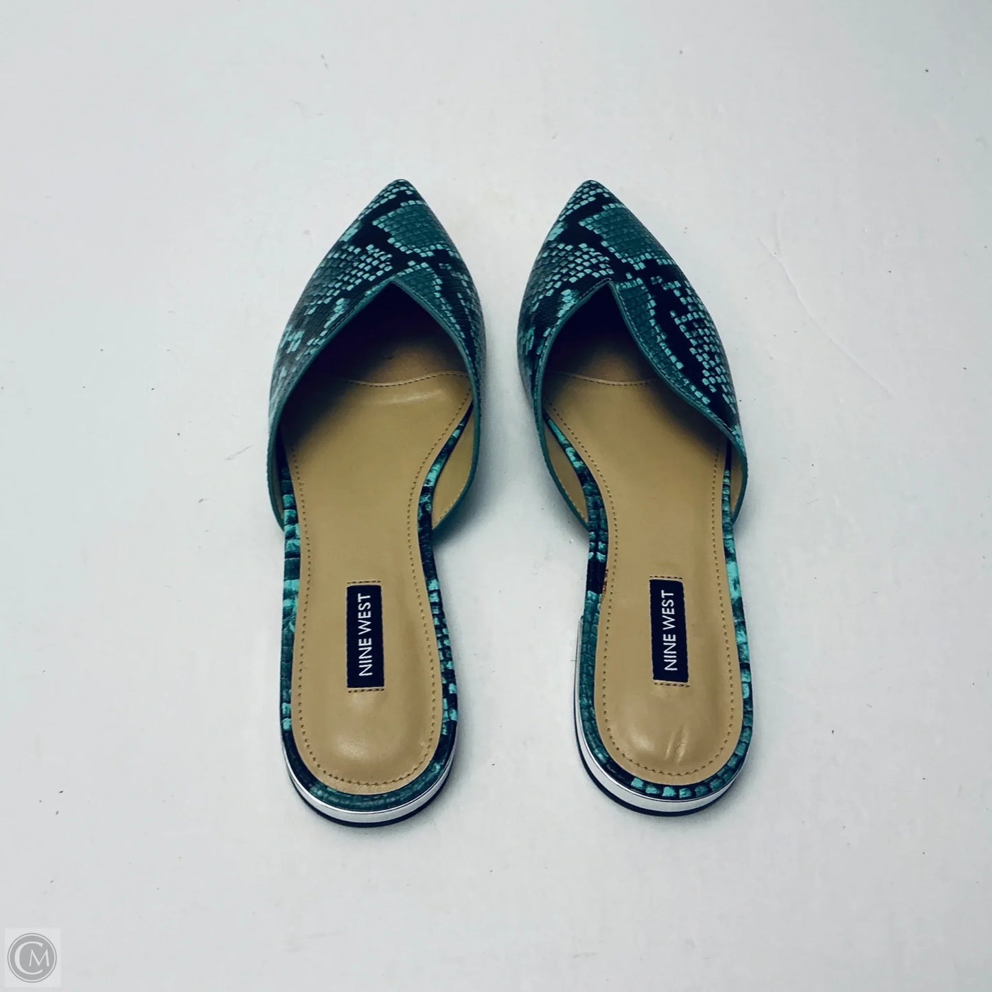 Sandals Flats By Nine West In Snakeskin Print, Size: 8.5