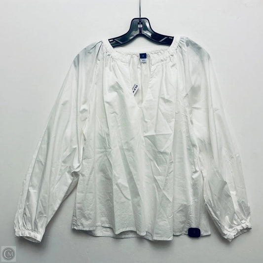 Top Long Sleeve By Old Navy In White, Size: M