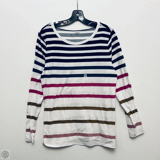 Top Long Sleeve Basic By Loft In Striped Pattern, Size: L