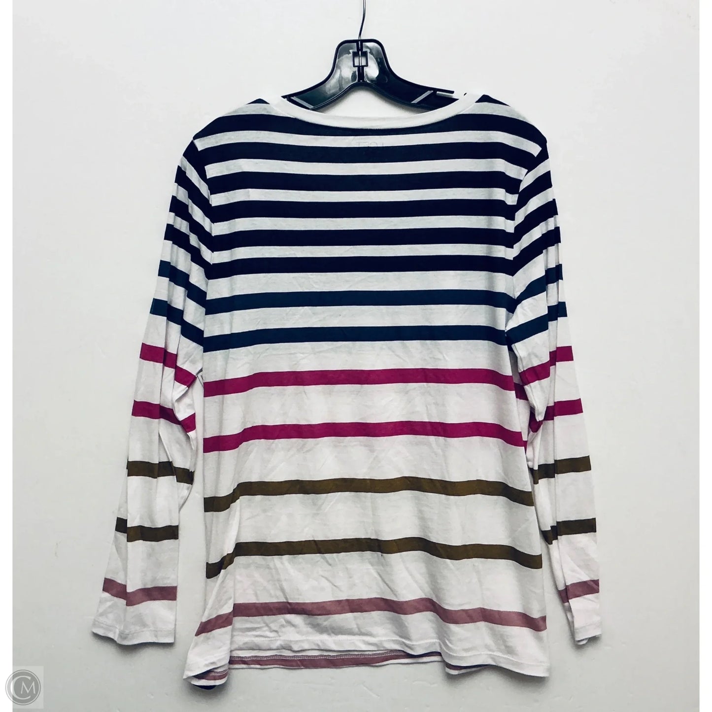 Top Long Sleeve Basic By Loft In Striped Pattern, Size: L