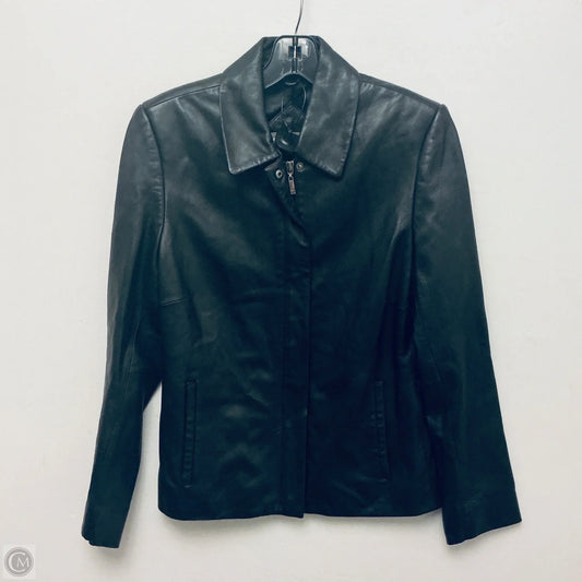 Jacket Leather By Valerie Stevens In Black, Size: S