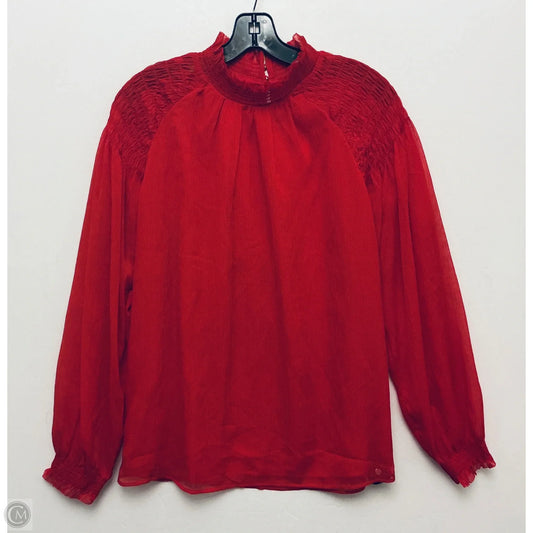 Top Long Sleeve By Ann Taylor In Red, Size: Xl