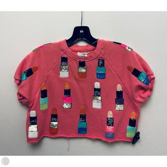 Top Short Sleeve By Cmc In Pink, Size: M