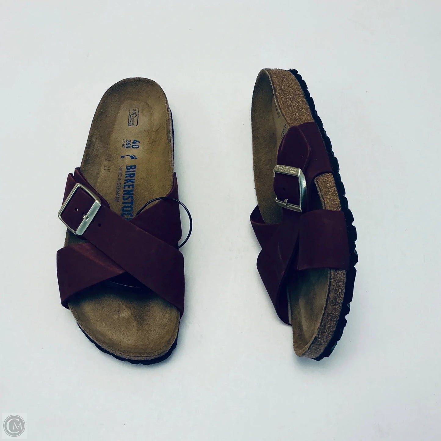 Sandals Flats By Birkenstock In Maroon, Size: 9