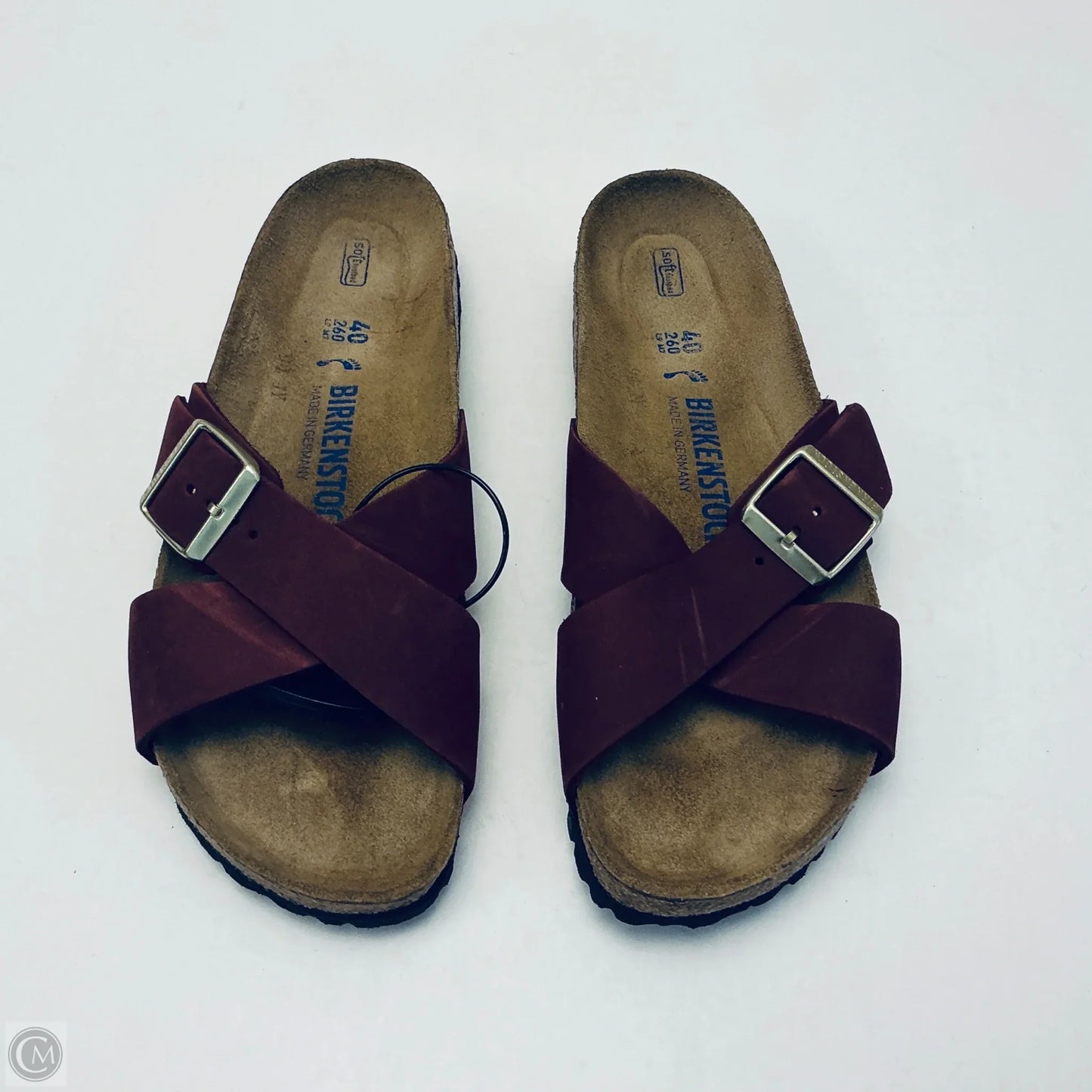 Sandals Flats By Birkenstock In Maroon, Size: 9