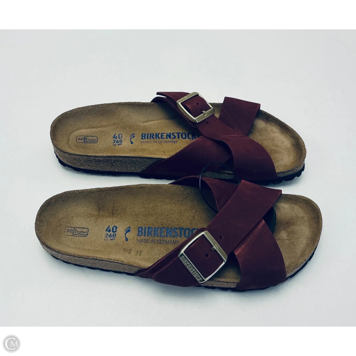 Sandals Flats By Birkenstock In Maroon, Size: 9