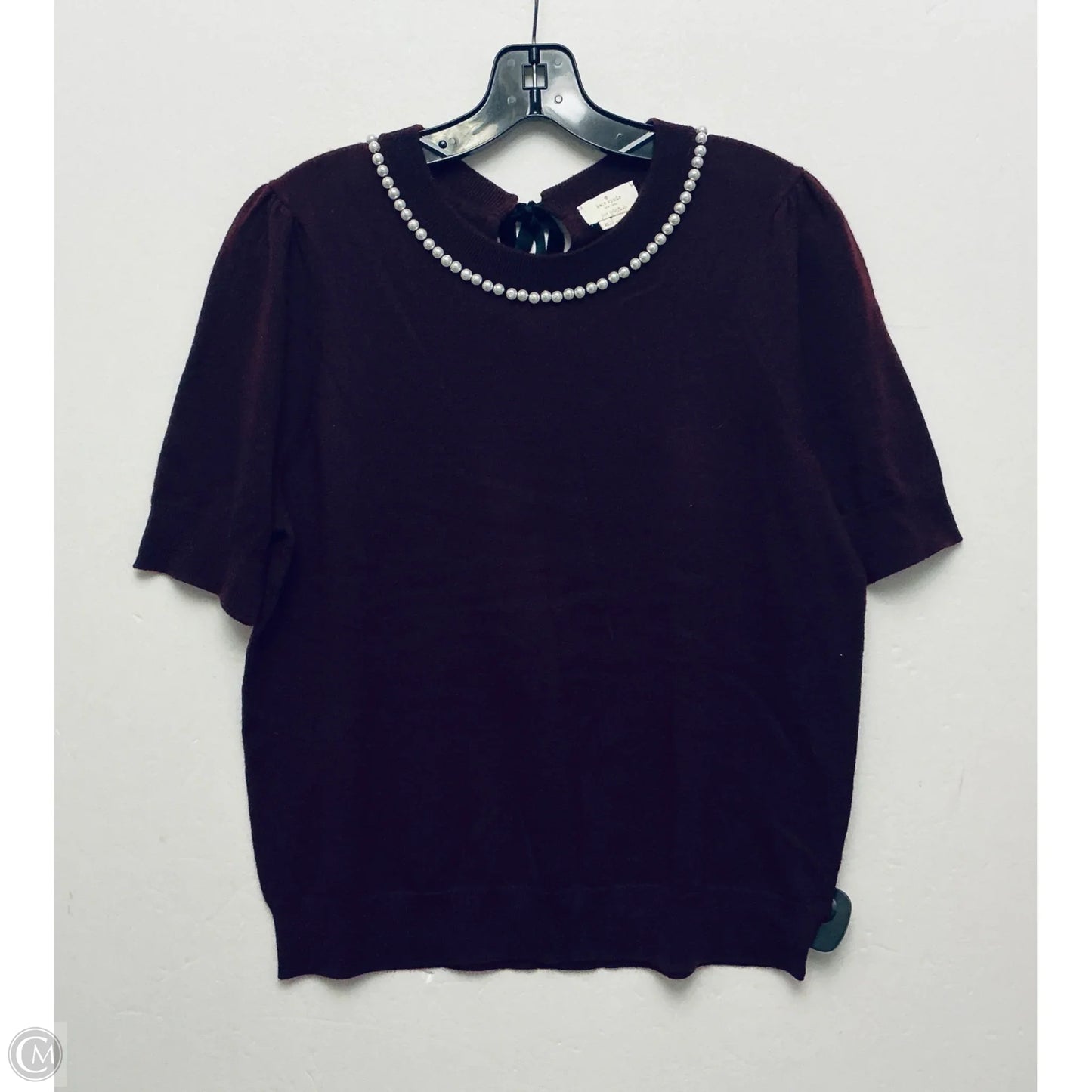 Top Short Sleeve Designer By Kate Spade In Maroon, Size: Xl