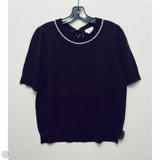 Top Short Sleeve Designer By Kate Spade In Maroon, Size: Xl