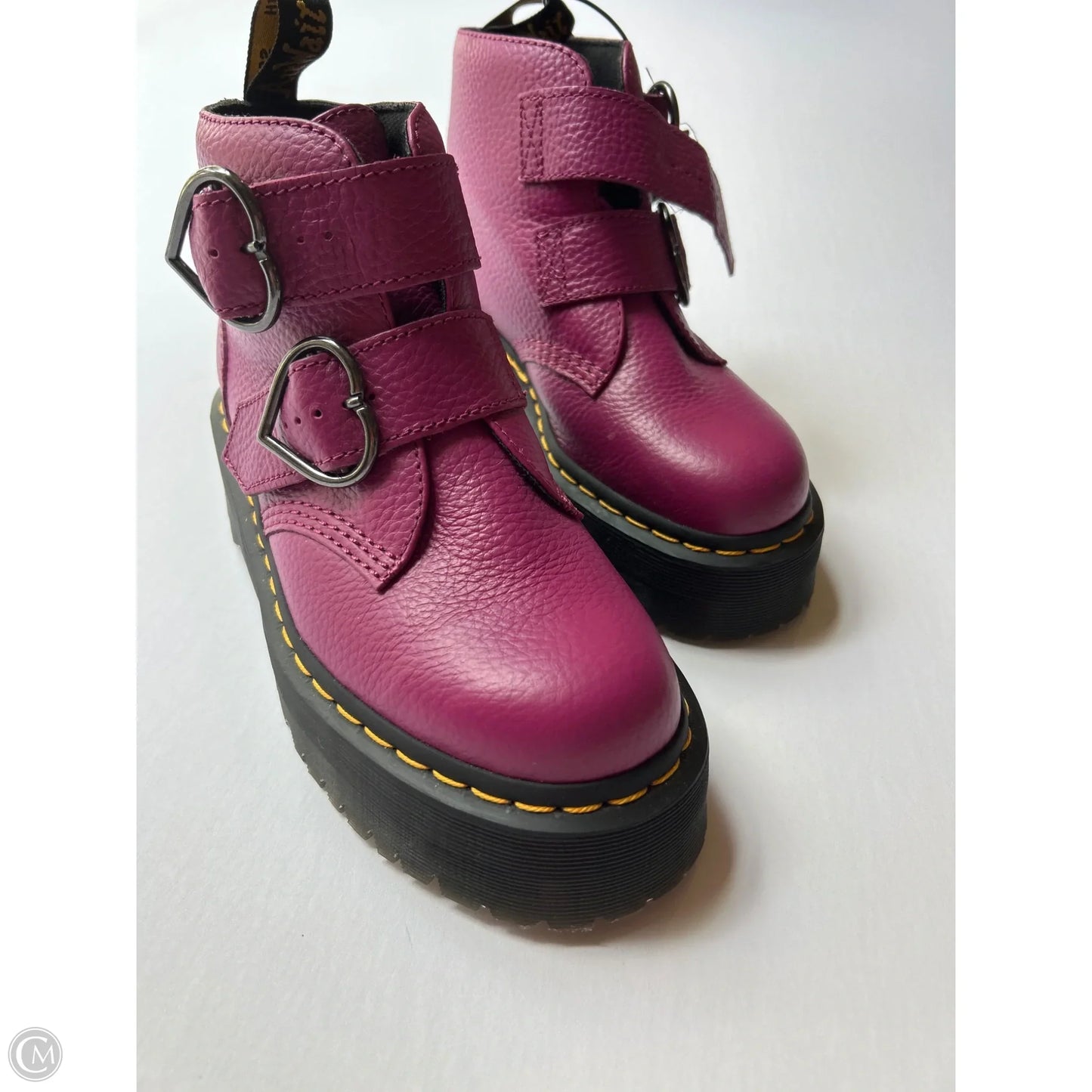 Boots Combat By Dr Martens In Pink & Purple, Size: 7