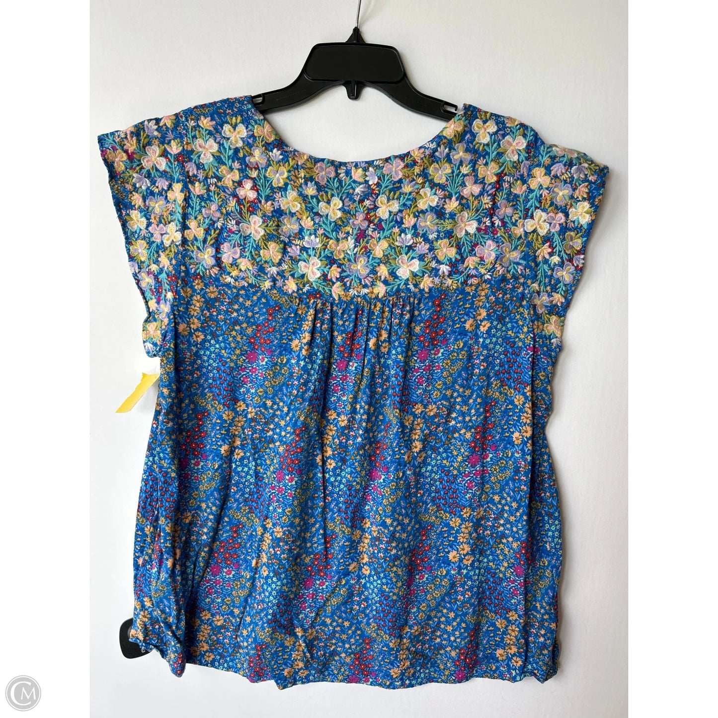 Top Short Sleeve By Savanna Jane In Floral Print, Size: 1x