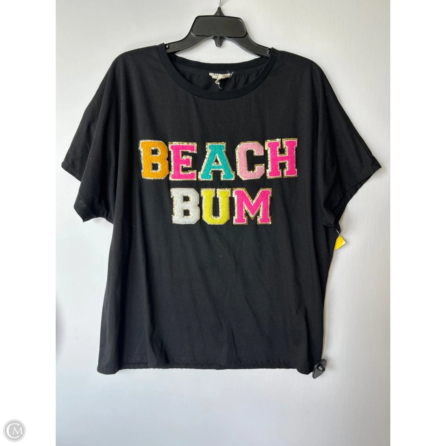 Top Short Sleeve By Bibi In Black, Size: Xl