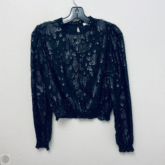 Top Long Sleeve By Peach In Black, Size: L