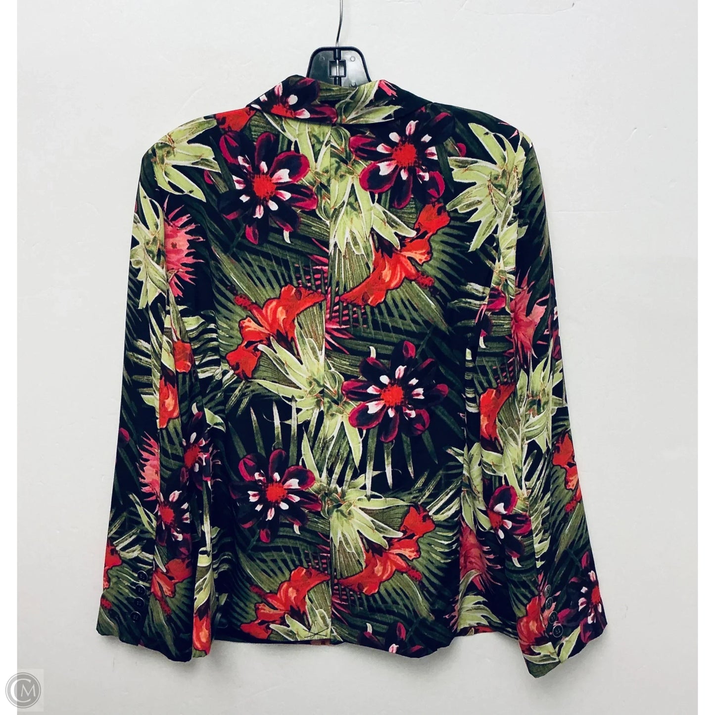 Blazer By Chicos In Floral Print, Size: M