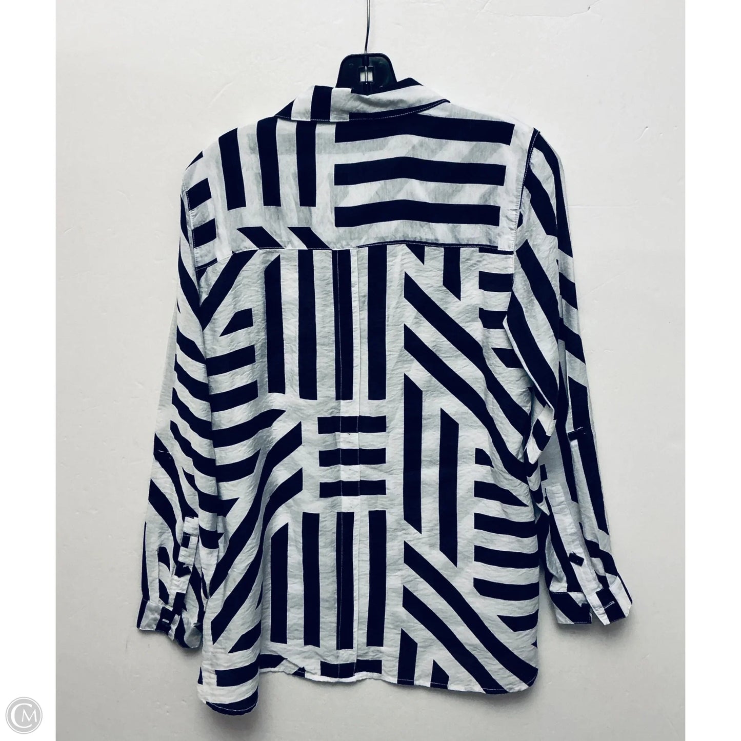 Top Long Sleeve By Multiples In Blue & White, Size: S
