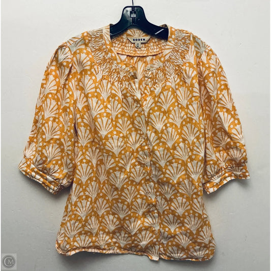 Top Short Sleeve By Boden In Yellow, Size: Xl