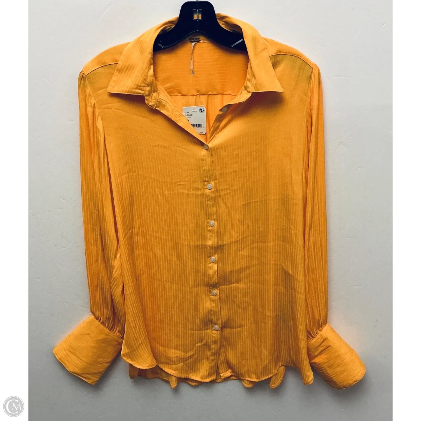 Top Long Sleeve By Free People In Yellow, Size: M