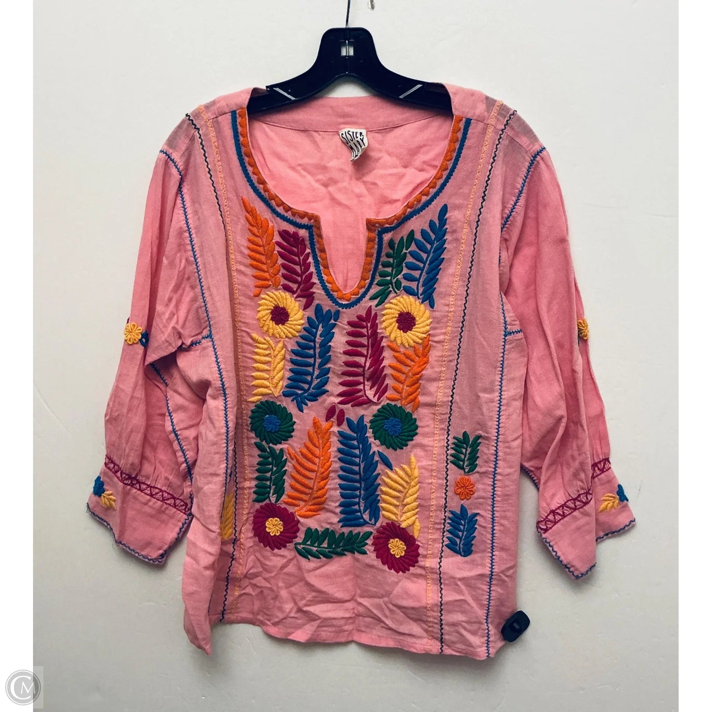 Top Long Sleeve By Sister Mary In Pink, Size: M