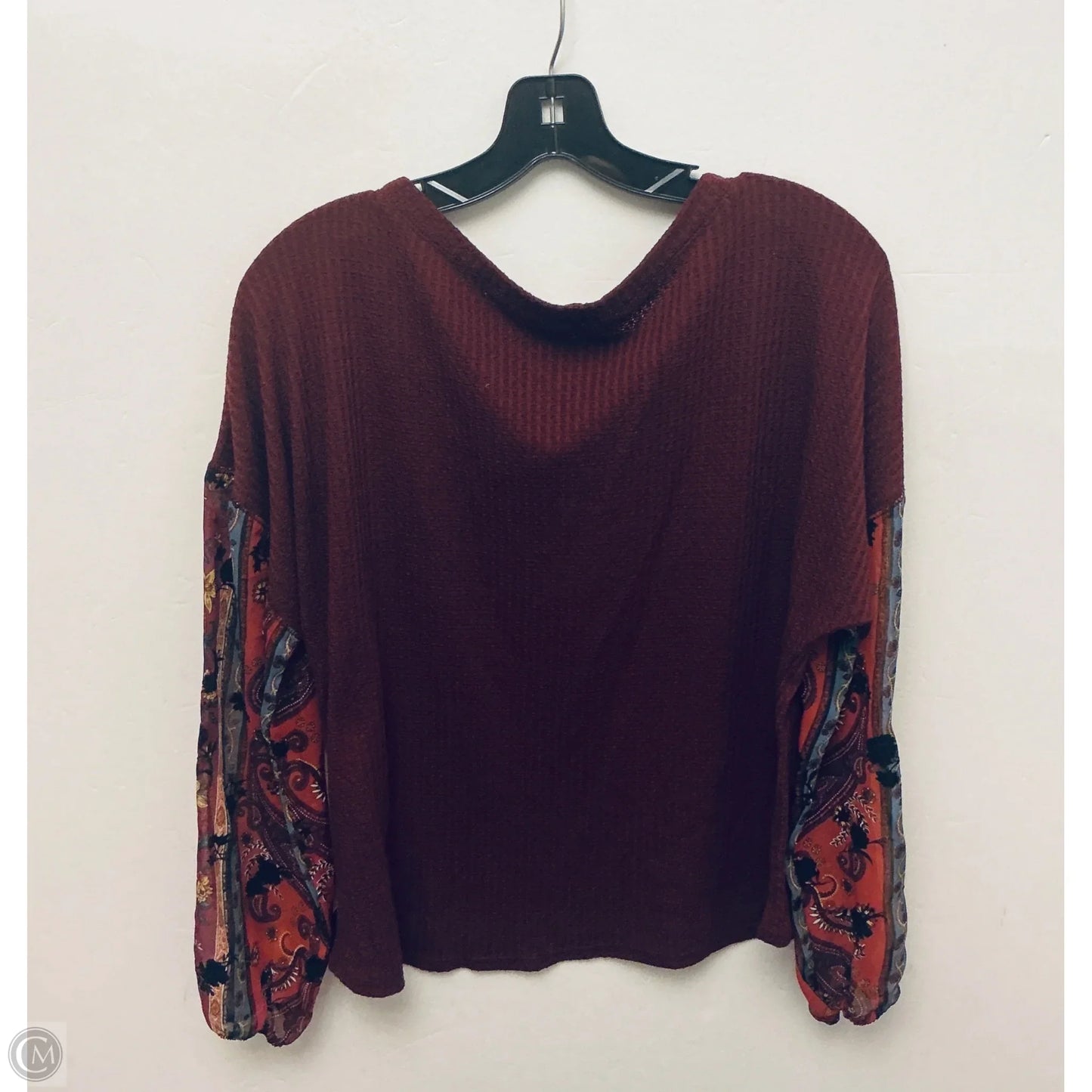 Top Long Sleeve Basic By Clothes Mentor In Maroon, Size: M