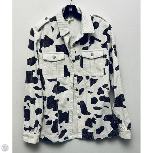 Jacket Shirt By Bibi In Cream & Tan, Size: S