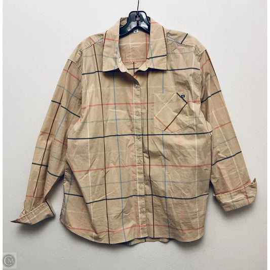 Top Long Sleeve By Crown And Ivy In Tan, Size: Xl