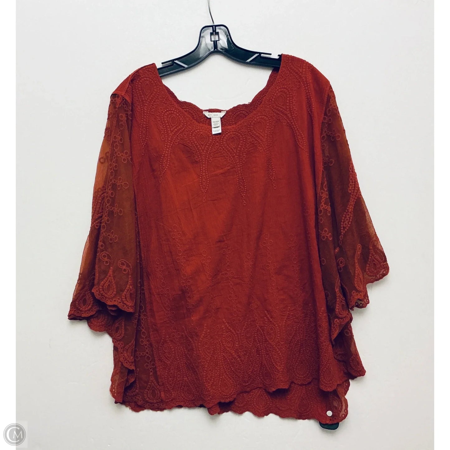 Top Short Sleeve By Cato In Orange, Size: Xl