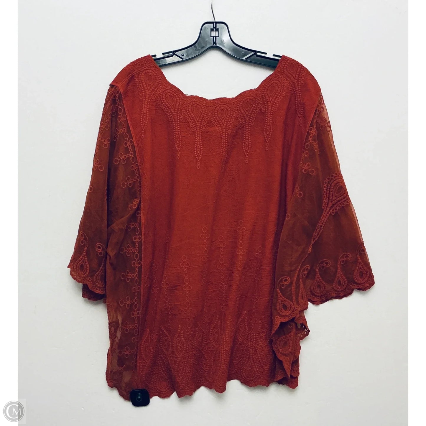 Top Short Sleeve By Cato In Orange, Size: Xl