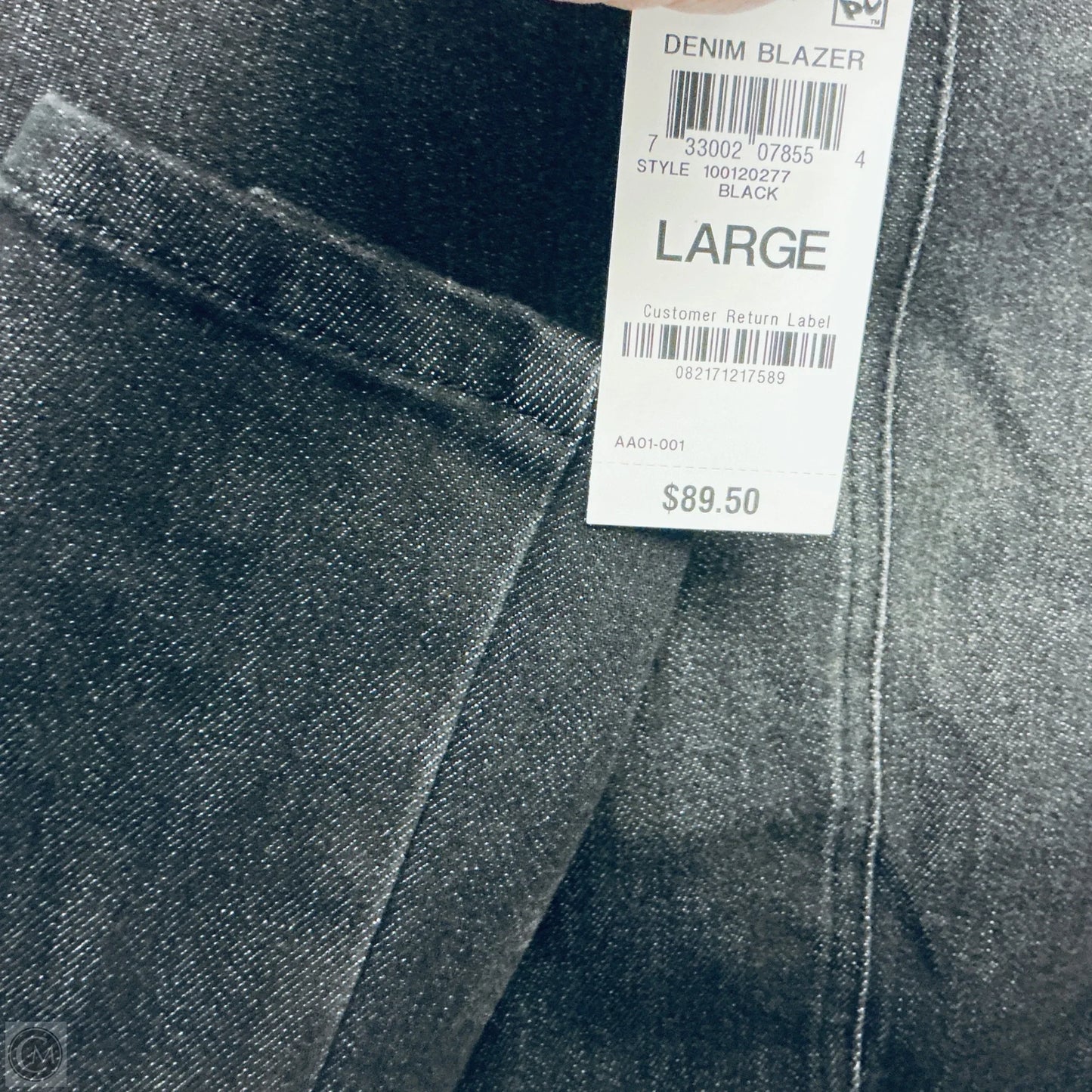 Jacket Denim By Inc In Black, Size: L