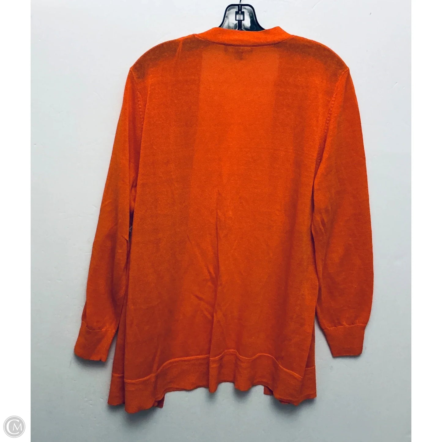 Sweater Cardigan By Ann Taylor In Orange, Size: L