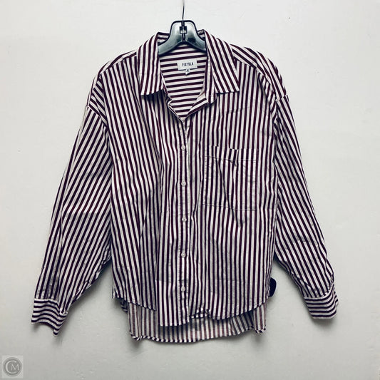 Top Long Sleeve By Pistola In Striped Pattern, Size: M