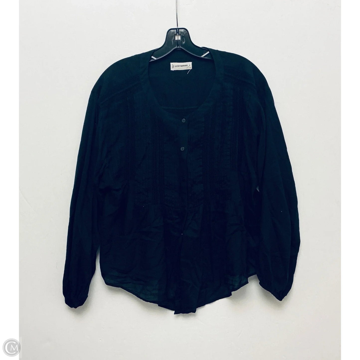 Top Long Sleeve By Lucky Brand In Black, Size: M