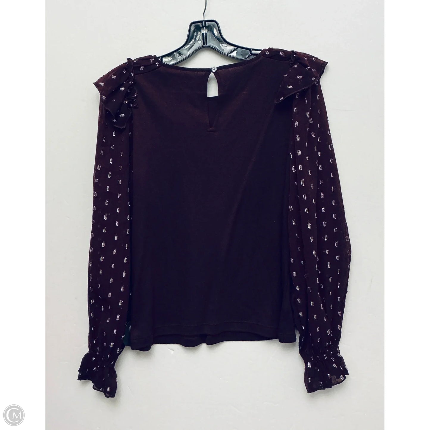 Top Long Sleeve By Loft In Maroon, Size: Xs