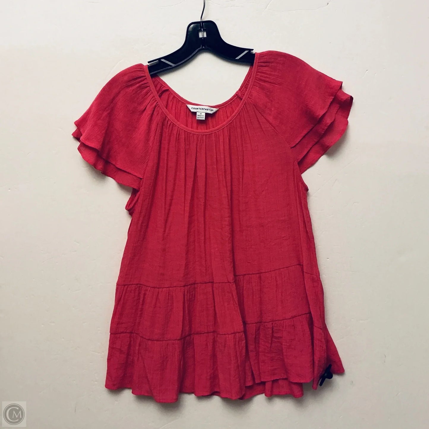 Top Short Sleeve By Counterparts In Pink, Size: M