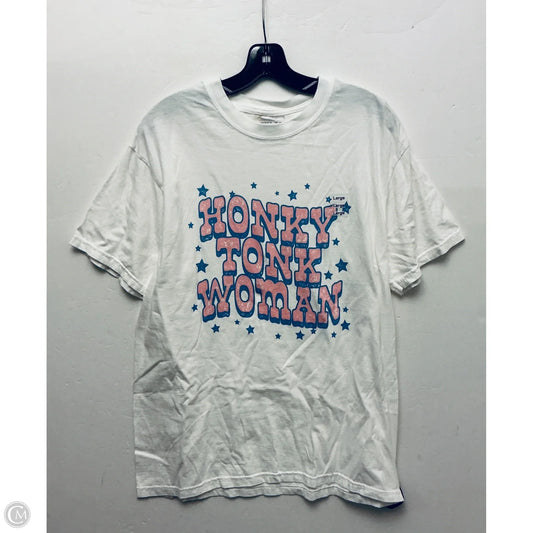 Top Short Sleeve Basic By Clothes Mentor In White, Size: L