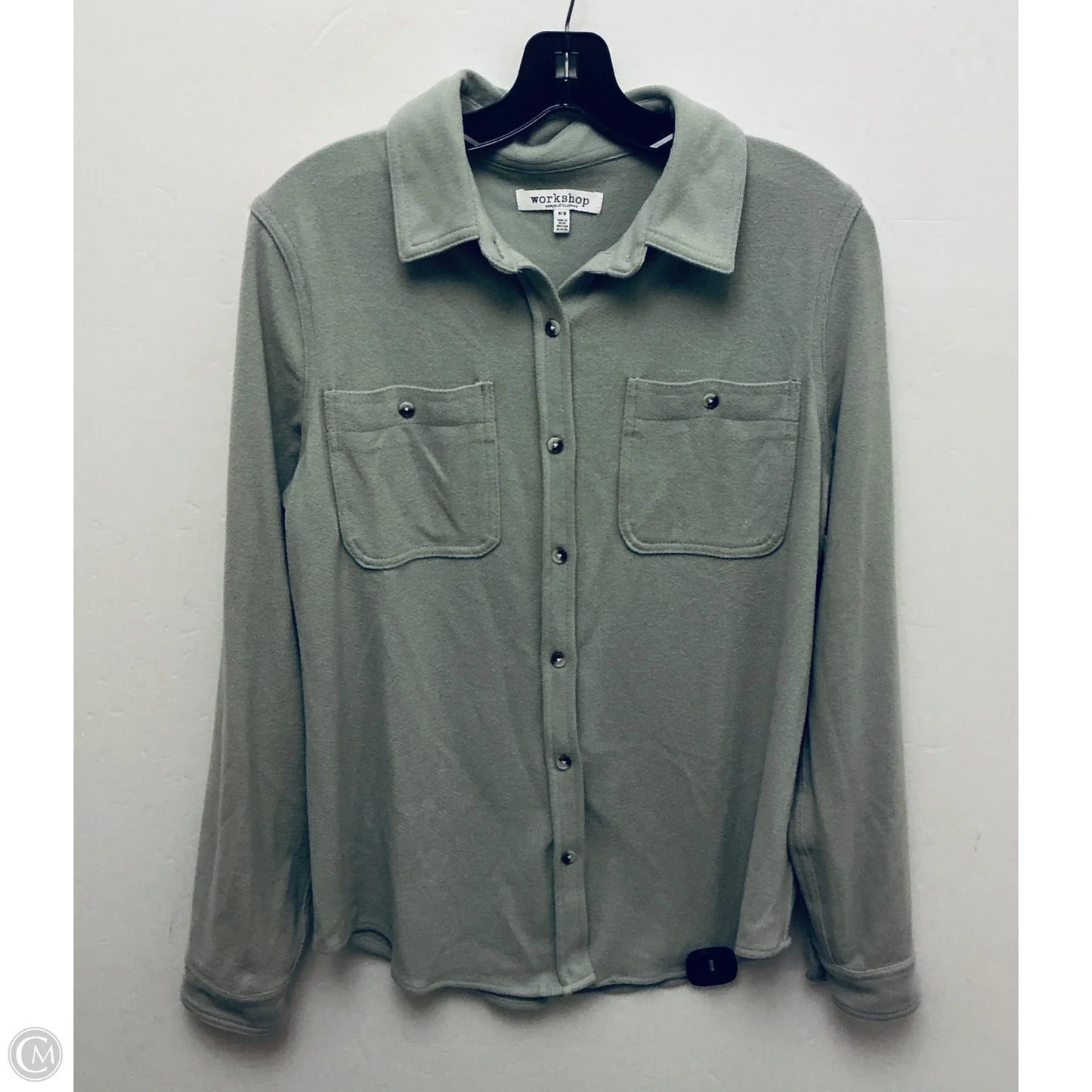 Top Long Sleeve By Workshop In Green, Size: M